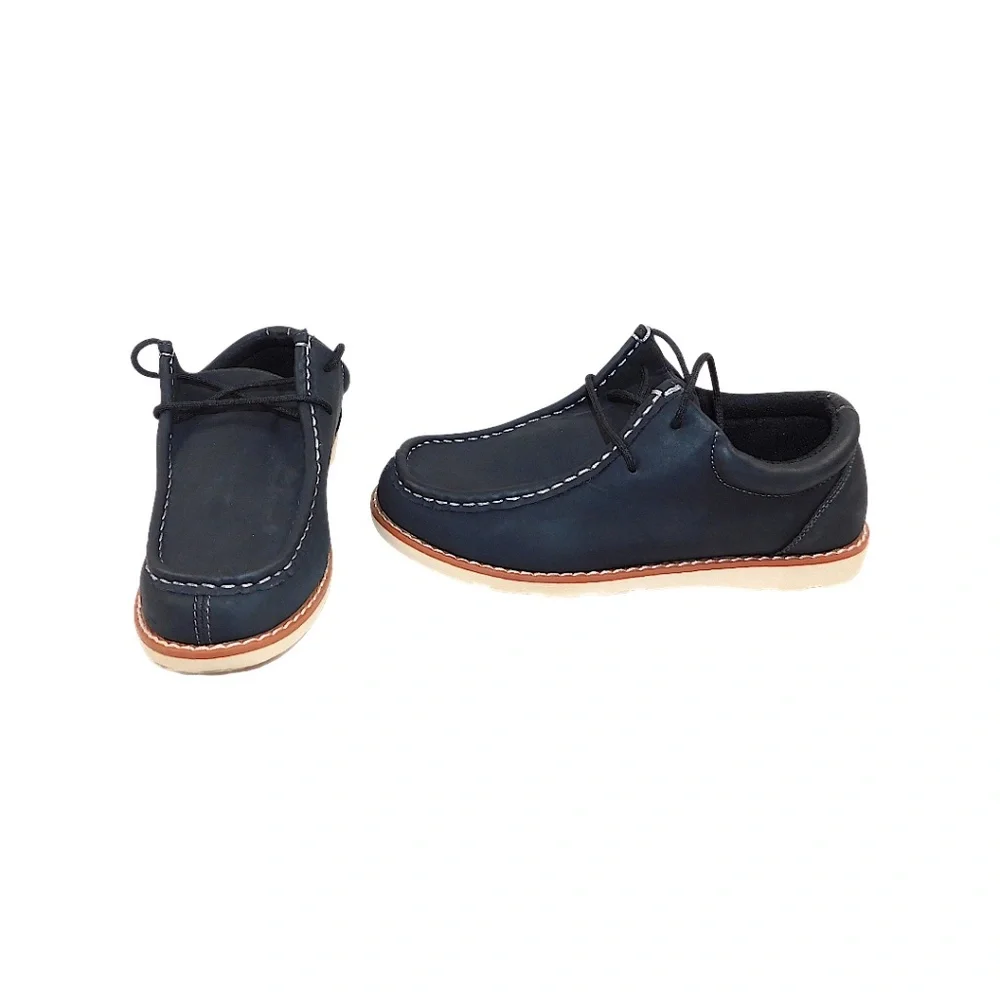 Sonoma Goods‎ for Life Boys’ Navy Leather Lace-Up Shoes | Size 4 (Medium)